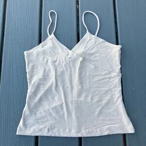 Vintage nude surplice wrap camisole, Y2K clean girl boho chic